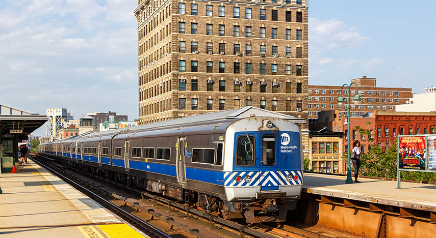 MTA train at a station. 