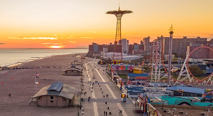 Coney Island New York boardwalk.