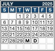 July 2025 Pension Payment Calendar