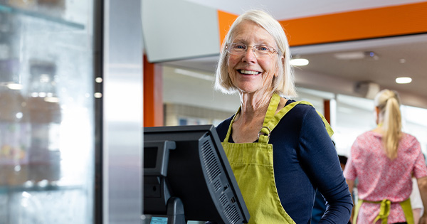 Senior woman working after retirement